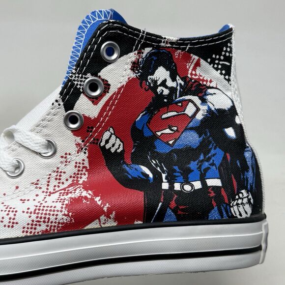 Converse All Star Hi DC Comics Superman Shoes Mens 8 Womens 10 White Red Graphic - Picture 10 of 15